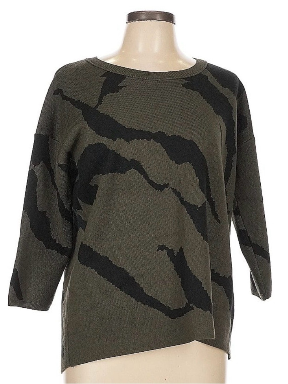 Premise Olive Green Knit Crewneck Sweater